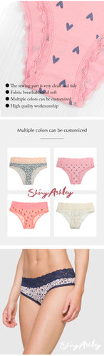 Wholesale Cheap Price ladies print Comfortable Cotton Panties Young Girl Women Underwear lace cute Briefs